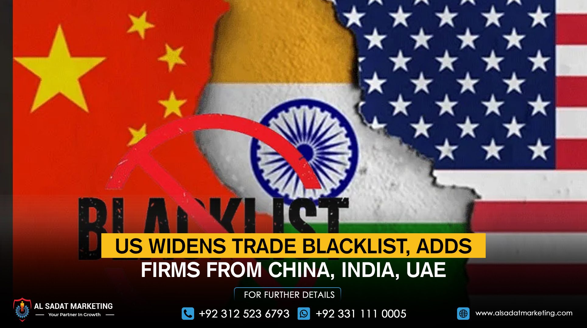 US widens trade blacklist, adds firms from China, India, UAE