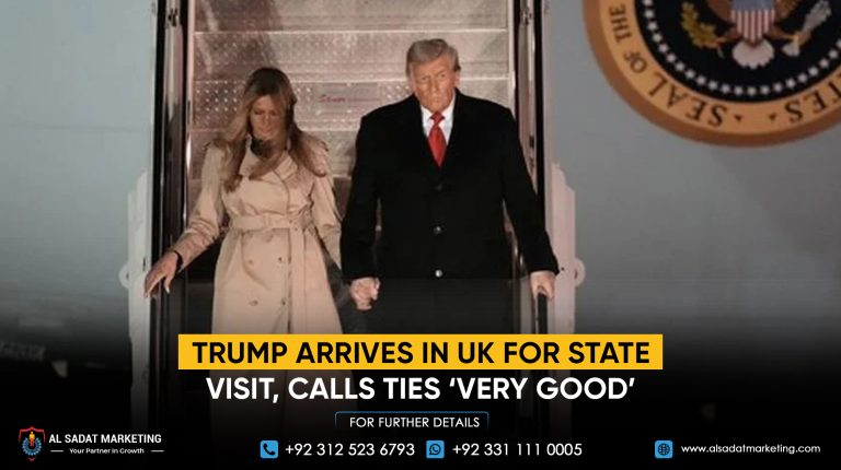 Trump arrives in UK for state visit, calls ties ‘very good’