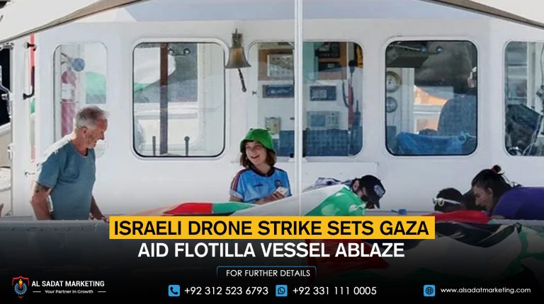 Israeli drone strike sets Gaza aid flotilla vessel ablaze