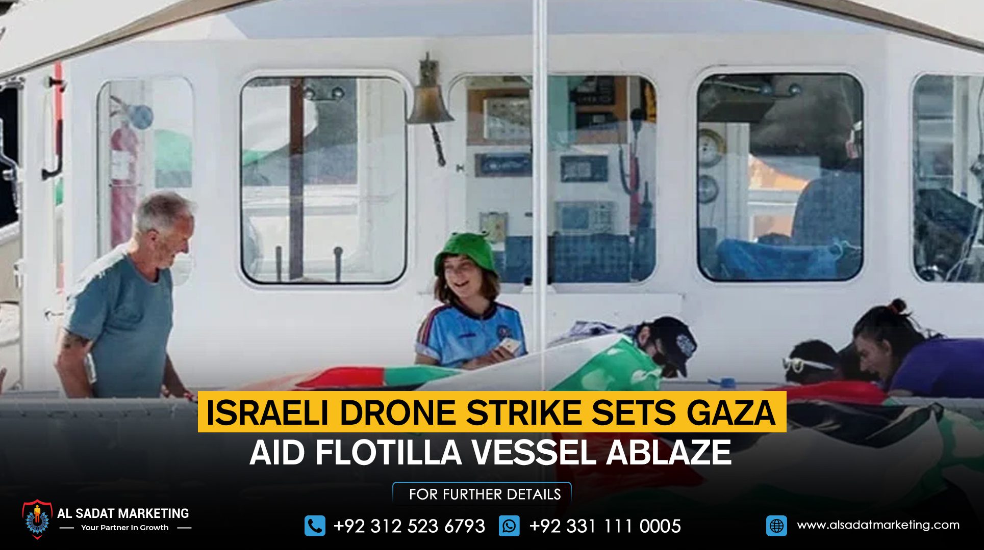 Israeli drone strike sets Gaza aid flotilla vessel ablaze