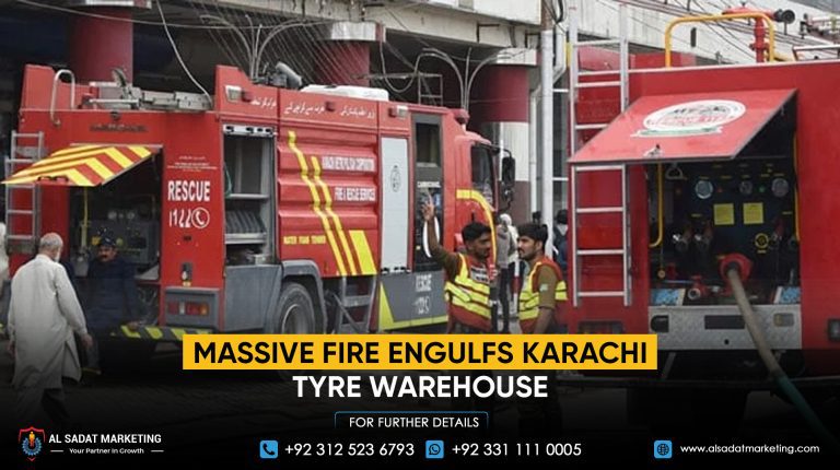 Massive fire engulfs Karachi tyre warehouse