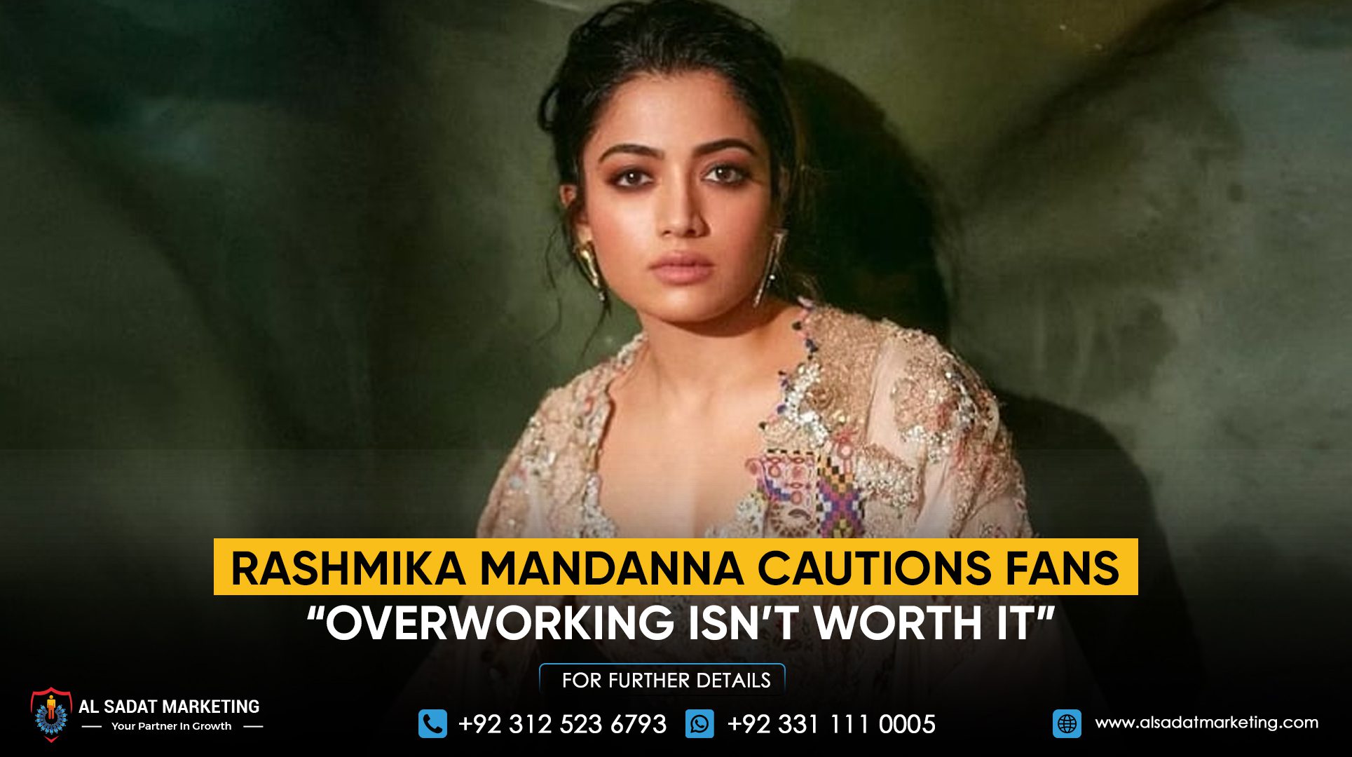 Rashmika Mandanna cautions fans: “Overworking isn’t worth it”