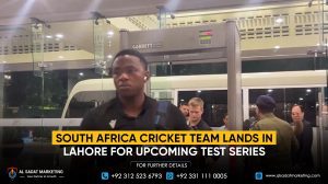 The South Africa cricket team lands in Lahore for the upcoming Test series