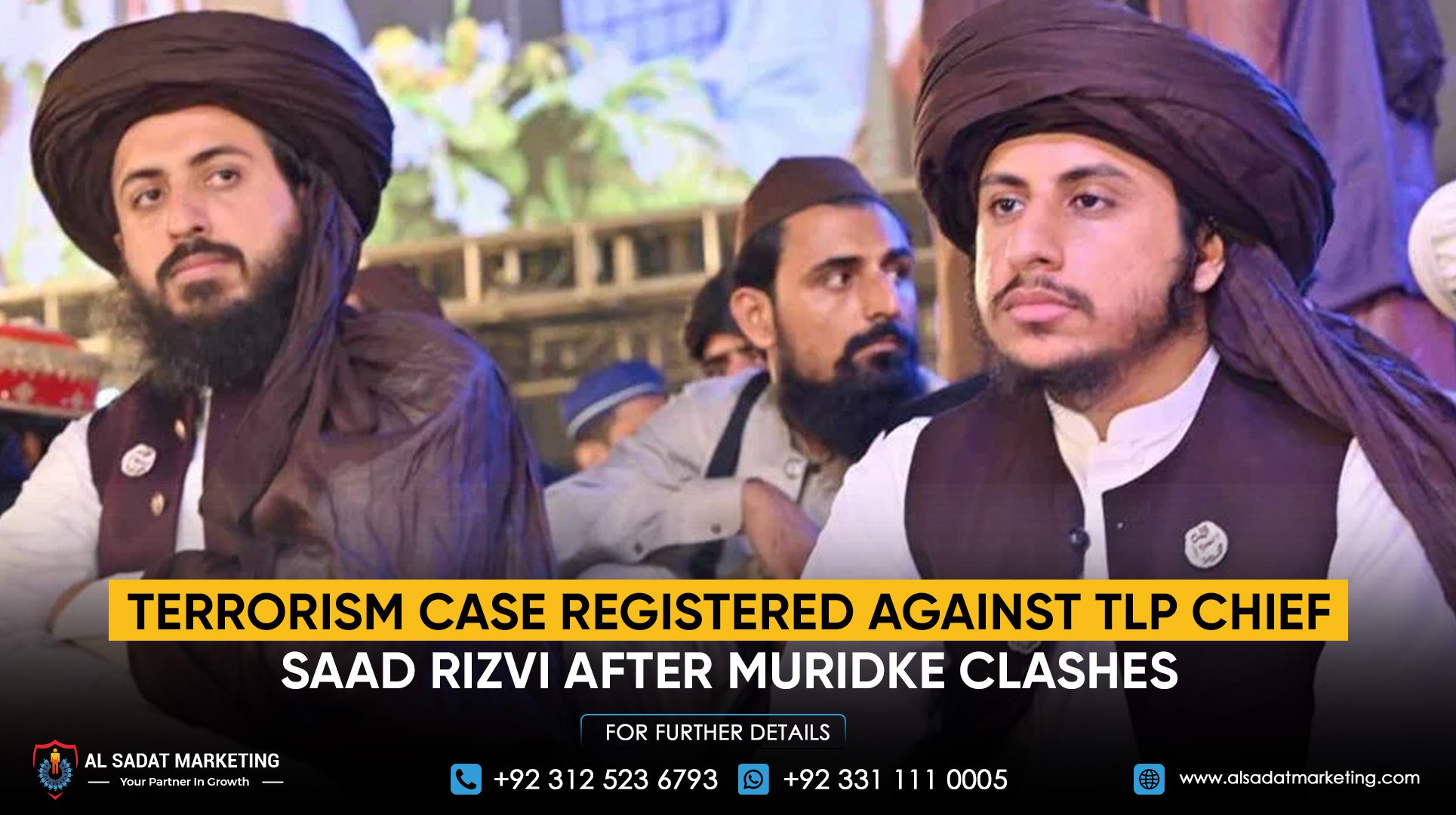 Terrorism Case Registered Against TLP Chief Saad Rizvi After Muridke Clashes
