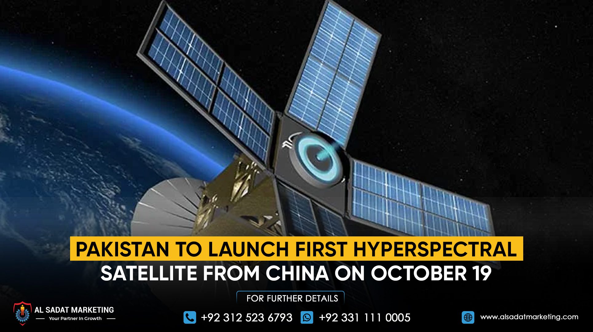 Pakistan to Launch First Hyperspectral Satellite from China on October 19