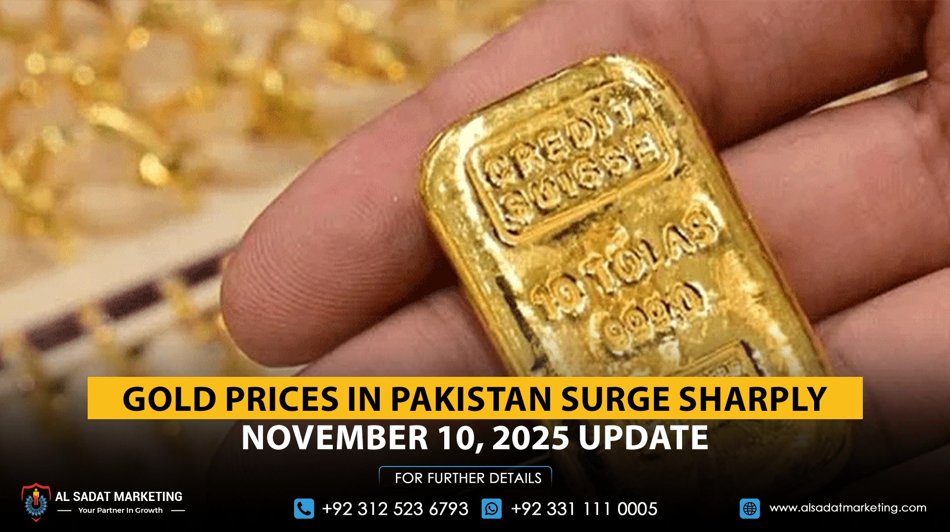 Gold prices in Pakistan surge sharply — November 10, 2025 update