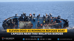 Eleven dead as Rohingya refugee boat capsizes near Thai-Malaysia border