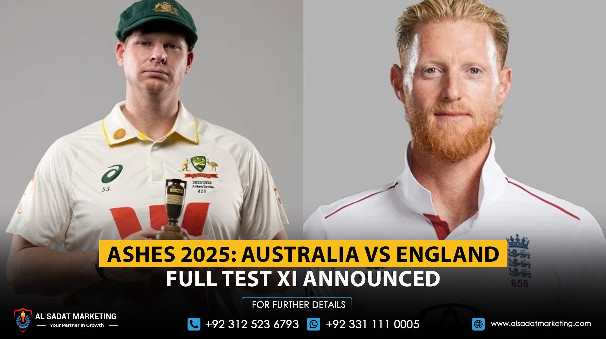 Ashes 2025: Australia vs England Full Test XI Announced