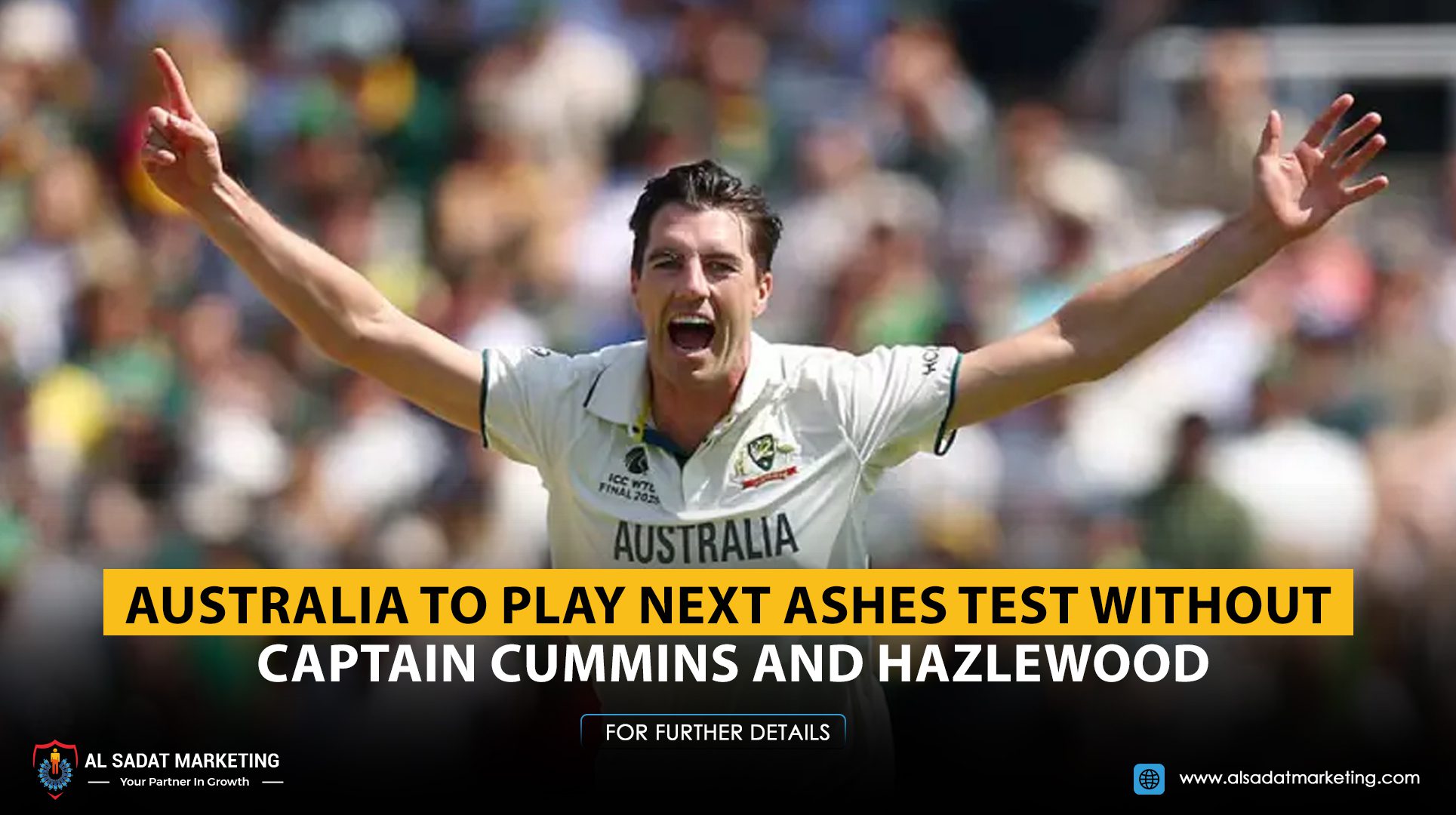 Australia to Play Next Ashes Test Without Captain Cummins and Hazlewood