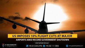 US imposes 10% flight cuts at major airports amid record government shutdown