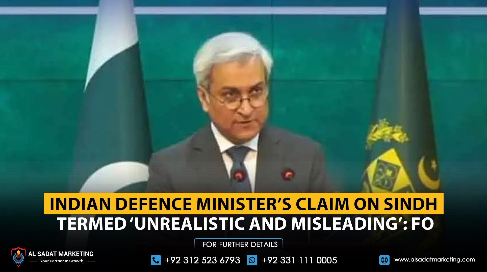 Indian Defence Minister’s Claim on Sindh Termed ‘Unrealistic and Misleading’: FO