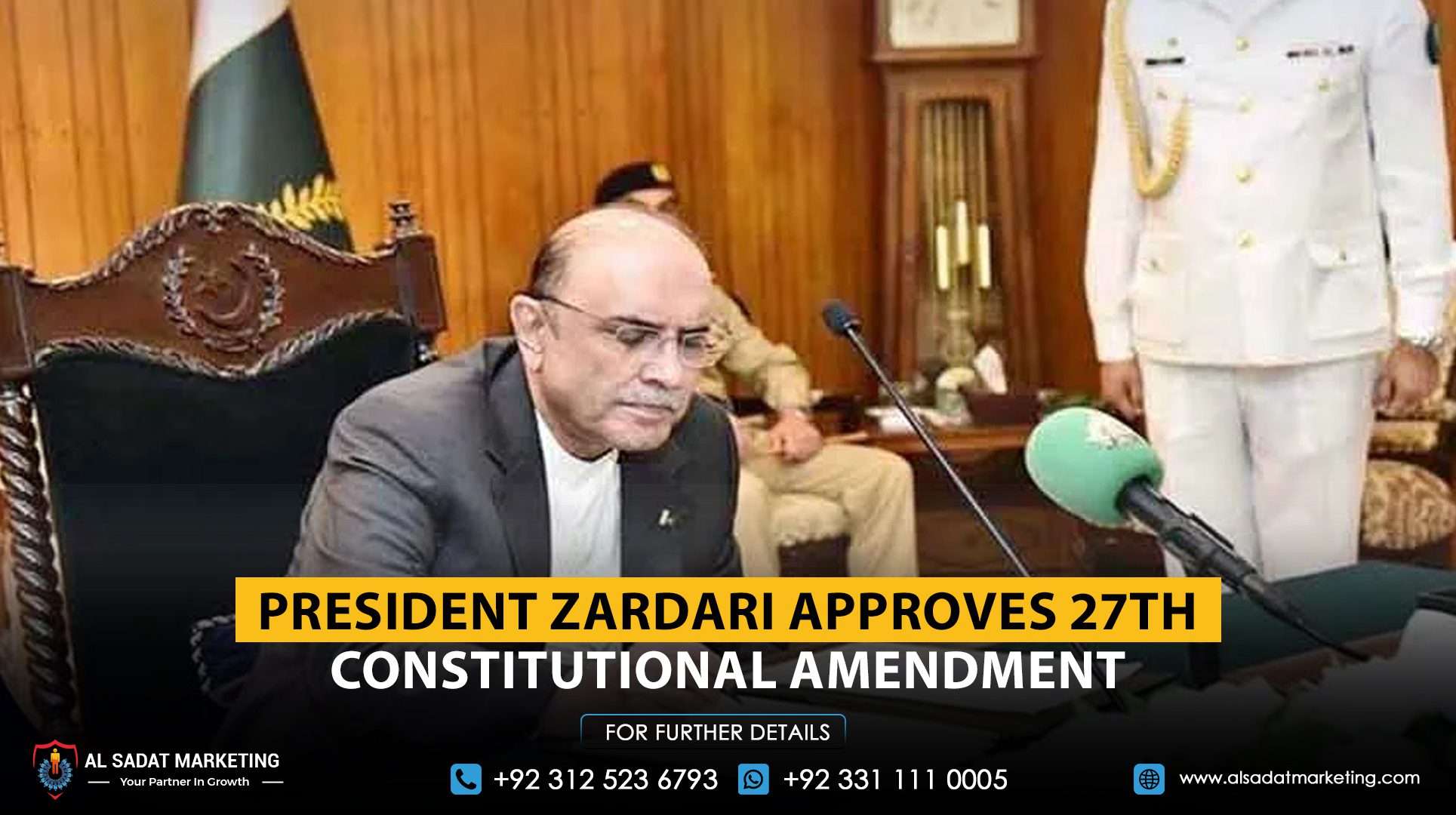 President Zardari Approves 27th Constitutional Amendment