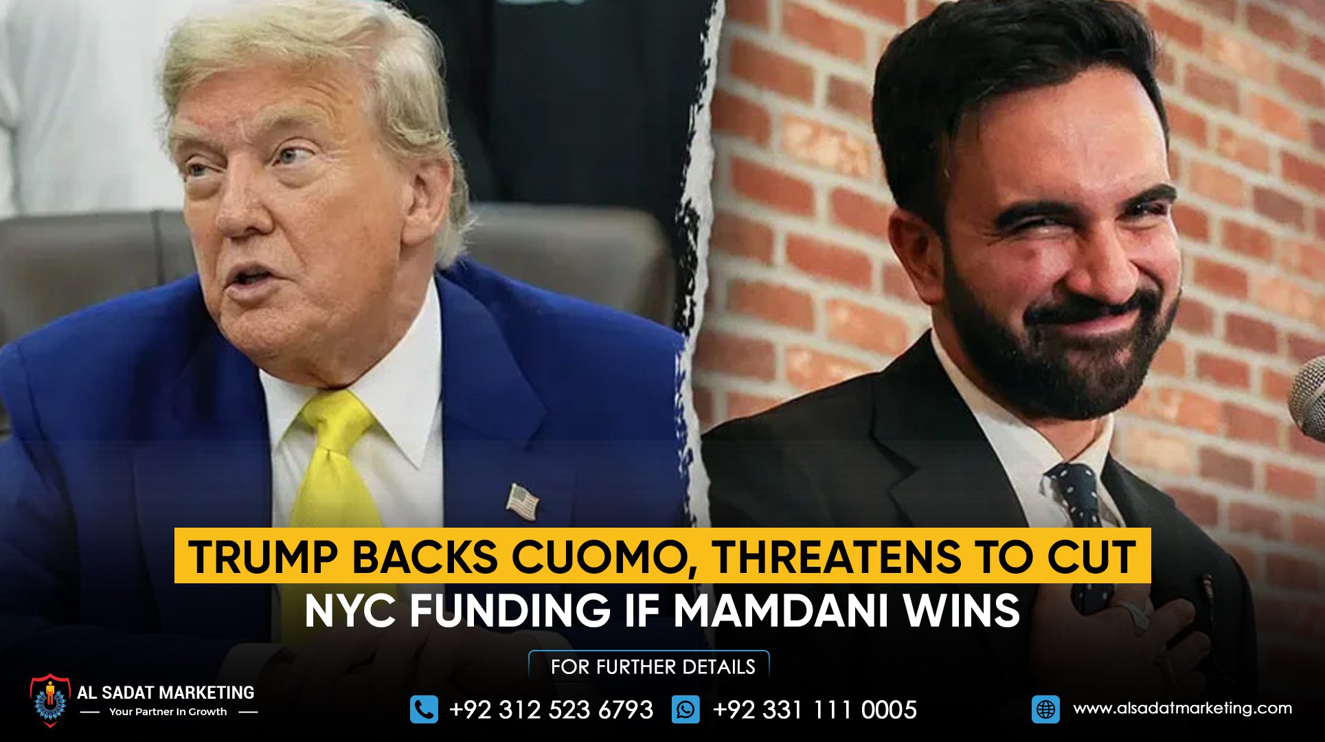 Trump backs Cuomo, threatens to cut NYC funding if Mamdani wins