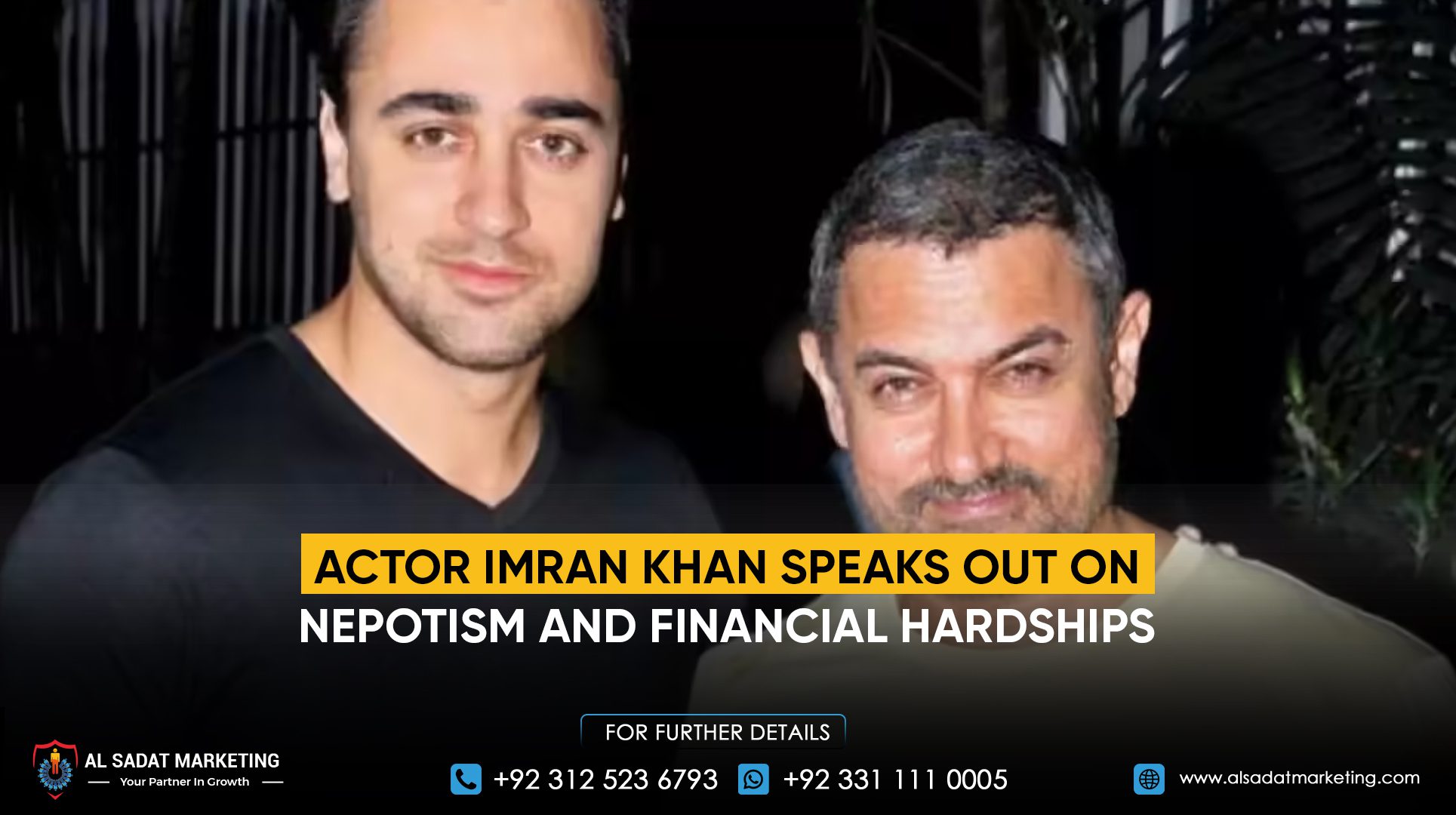 Actor Imran Khan speaks out on nepotism and financial hardships
