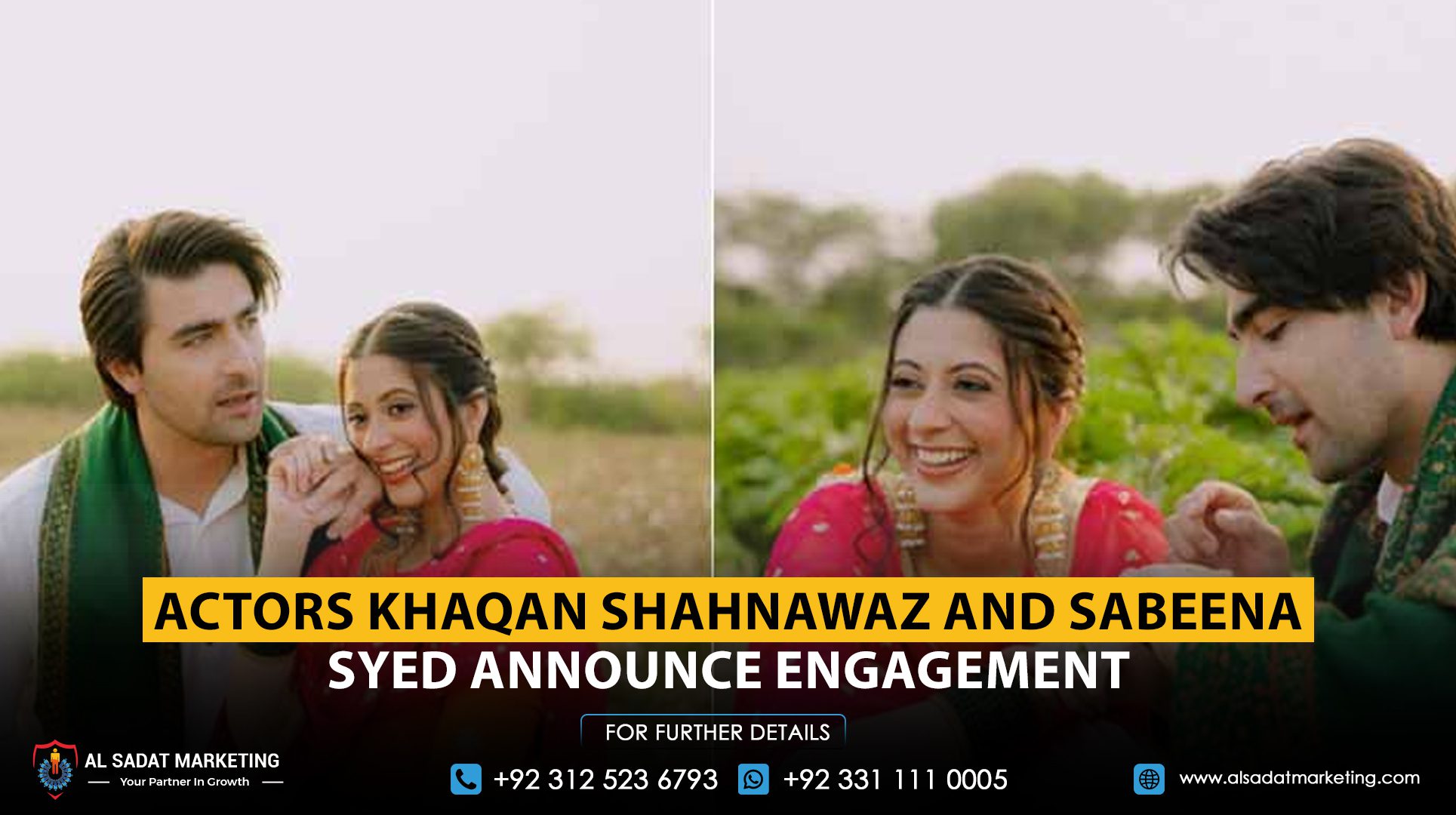 Actors Khaqan Shahnawaz and Sabeena Syed Announce Engagement