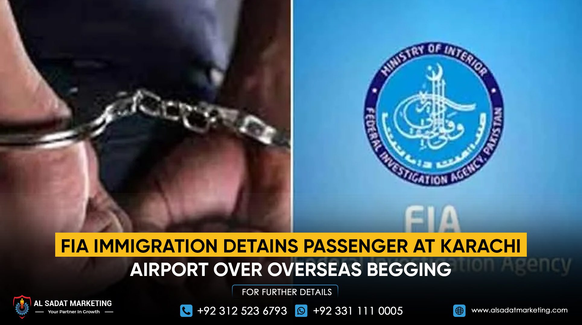 FIA Immigration Detains Passenger at Karachi Airport Over Overseas Begging