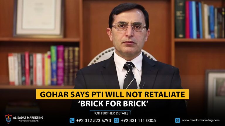 Gohar Says PTI Will Not Retaliate ‘Brick for Brick’
