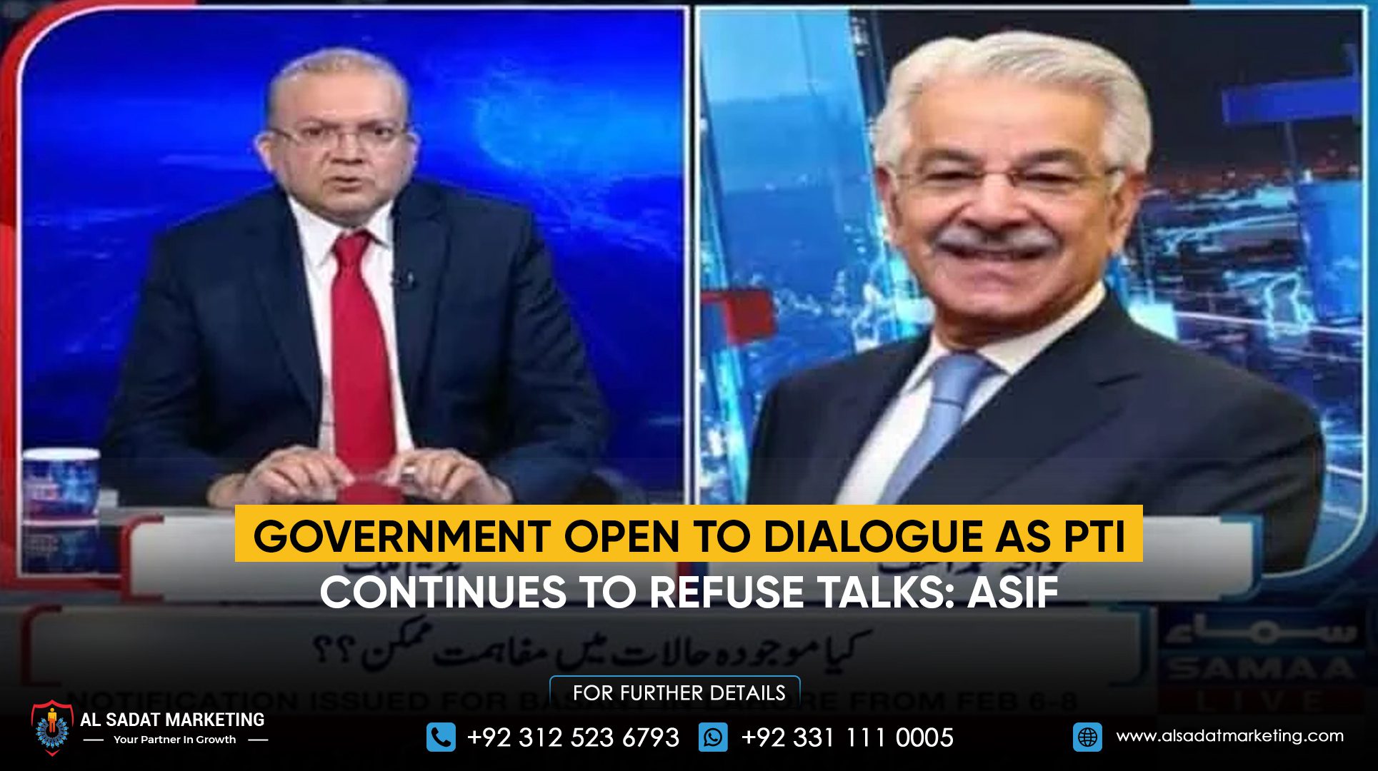 Government open to dialogue as PTI continues to refuse talks: Asif
