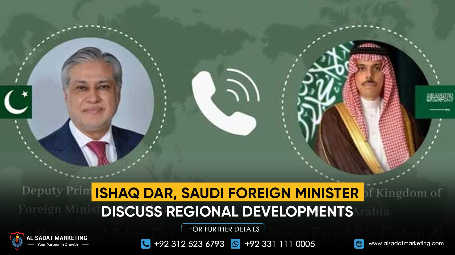 Ishaq Dar, Saudi Foreign Minister Discuss Regional Developments