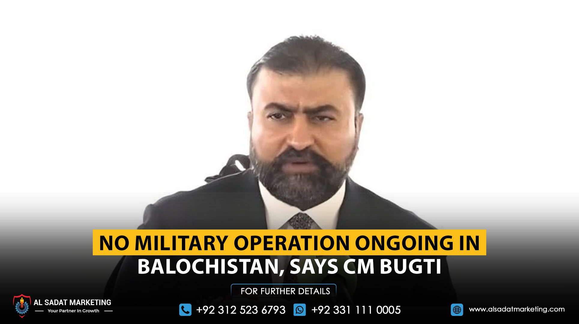 No Military Operation Ongoing in Balochistan, Says CM Bugti