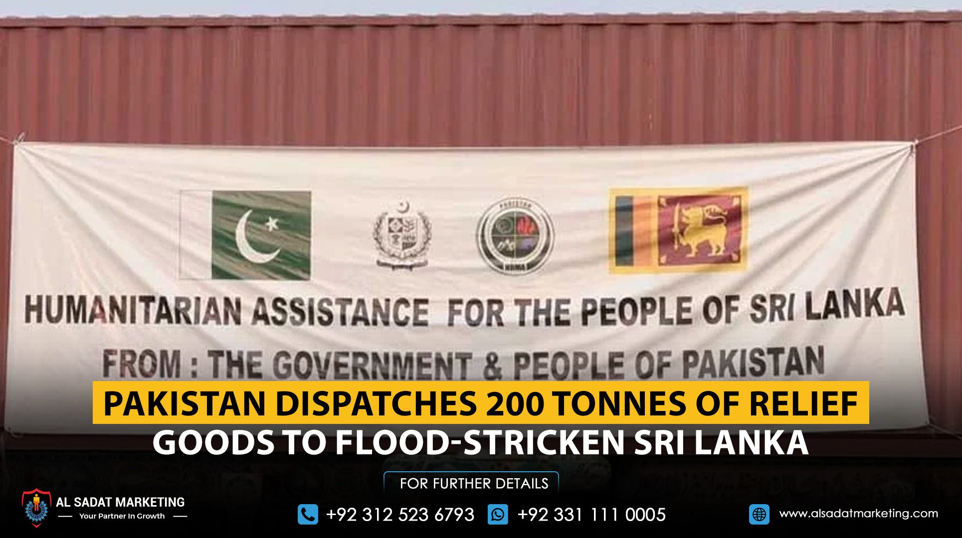 Pakistan Dispatches 200 Tonnes of Relief Goods to Flood-Stricken Sri Lanka