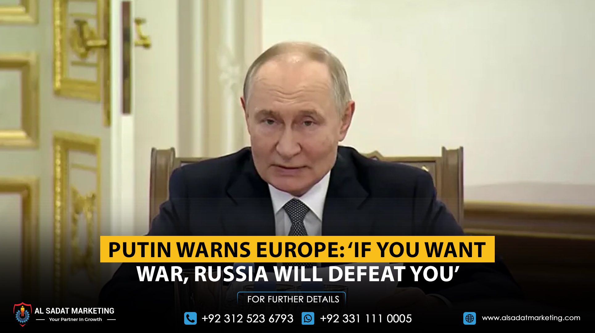 Putin Warns Europe: ‘If You Want War, Russia Will Defeat You’