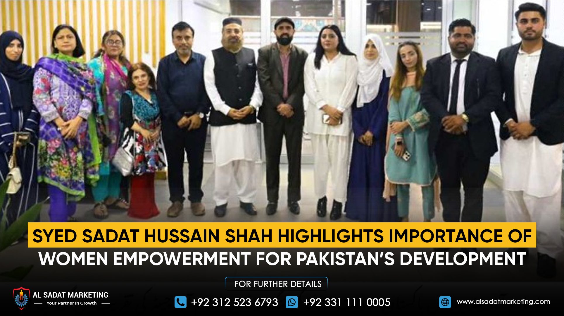 Syed Sadat Hussain Shah Highlights the Importance of Women’s Empowerment for Pakistan’s Development