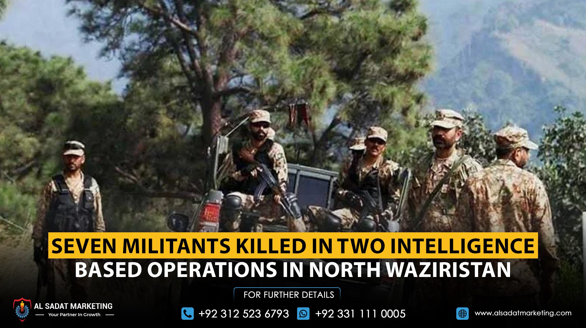 Seven Militants Killed in Two Intelligence-Based Operations in North Waziristan