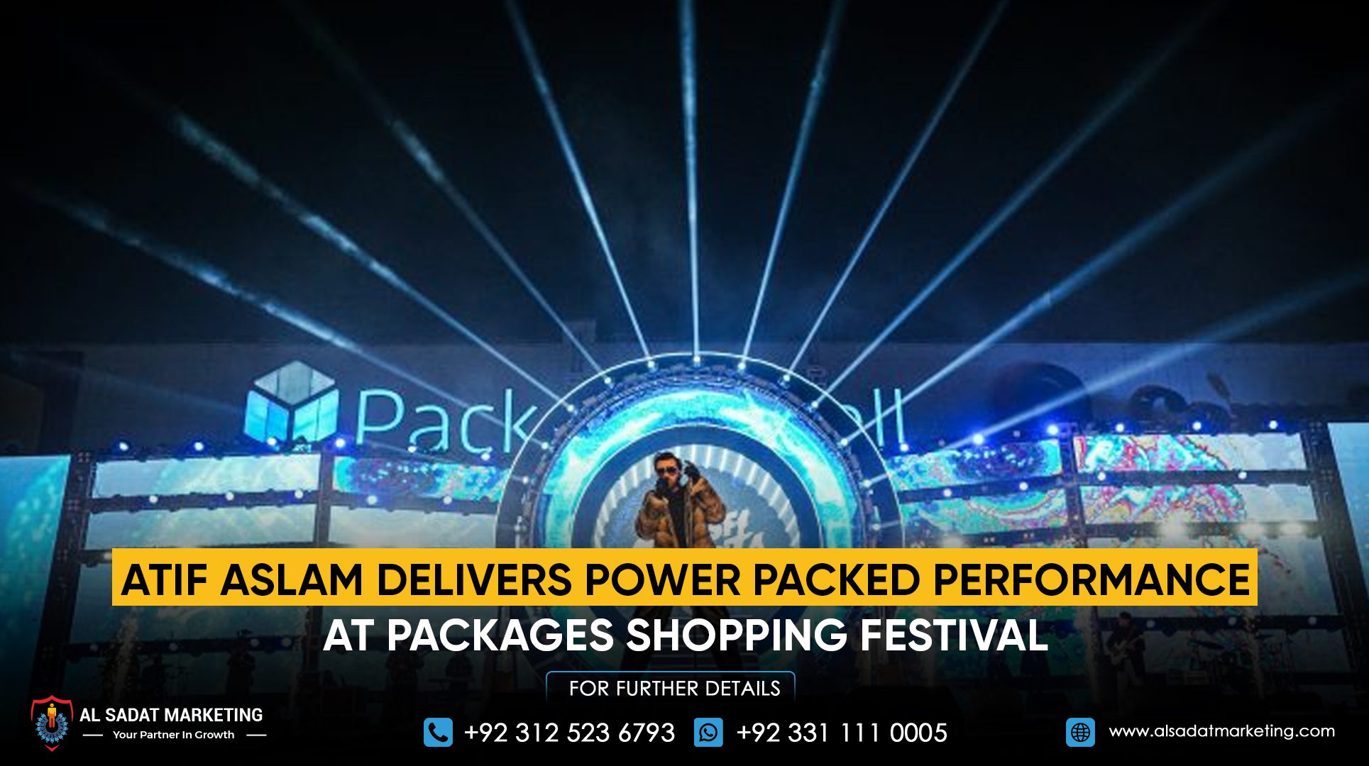 Atif Aslam Delivers Power-Packed Performance at Packages Shopping Festival