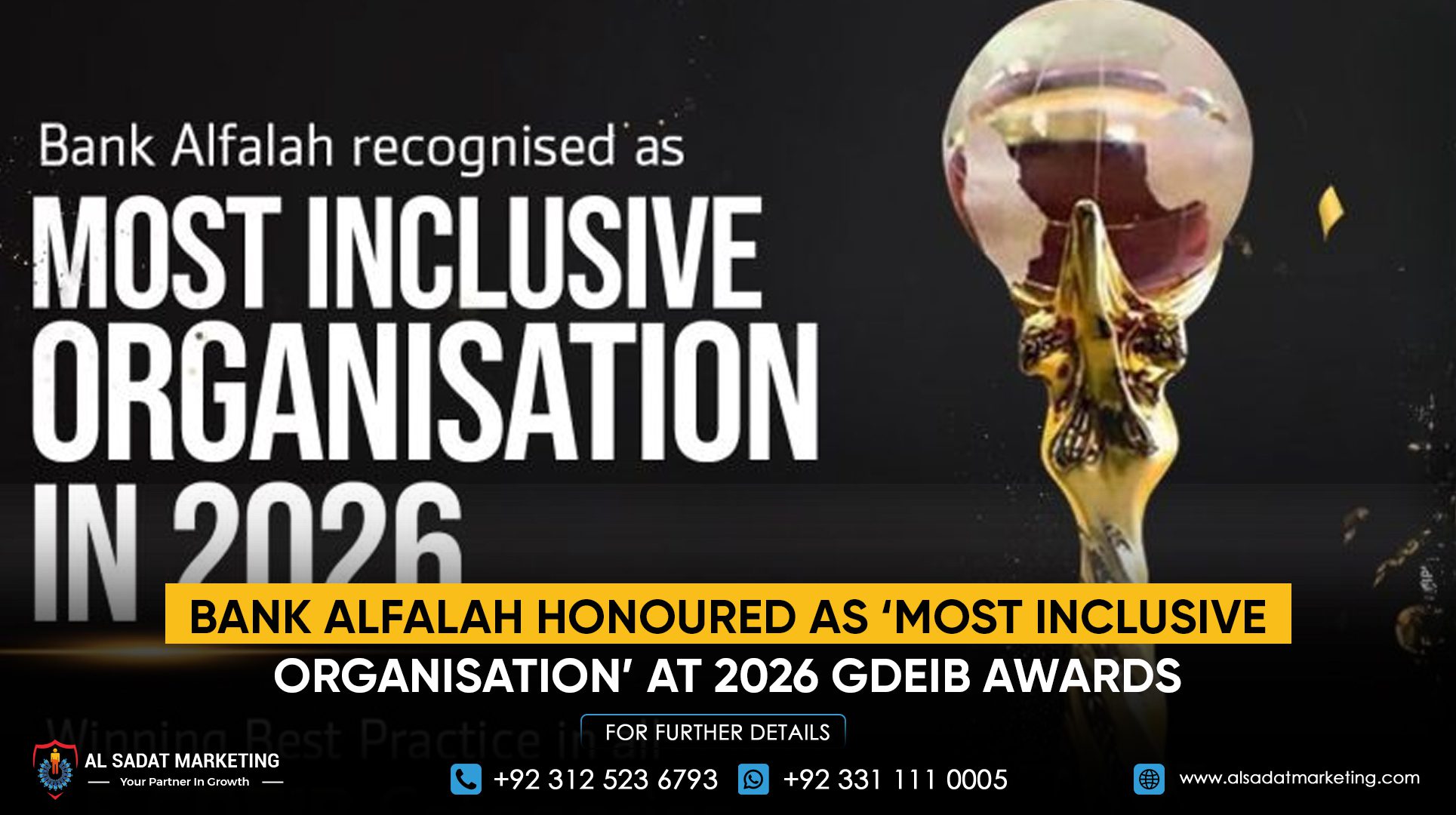 Bank Alfalah Honoured as ‘Most Inclusive Organisation’ at 2026 GDEIB Awards