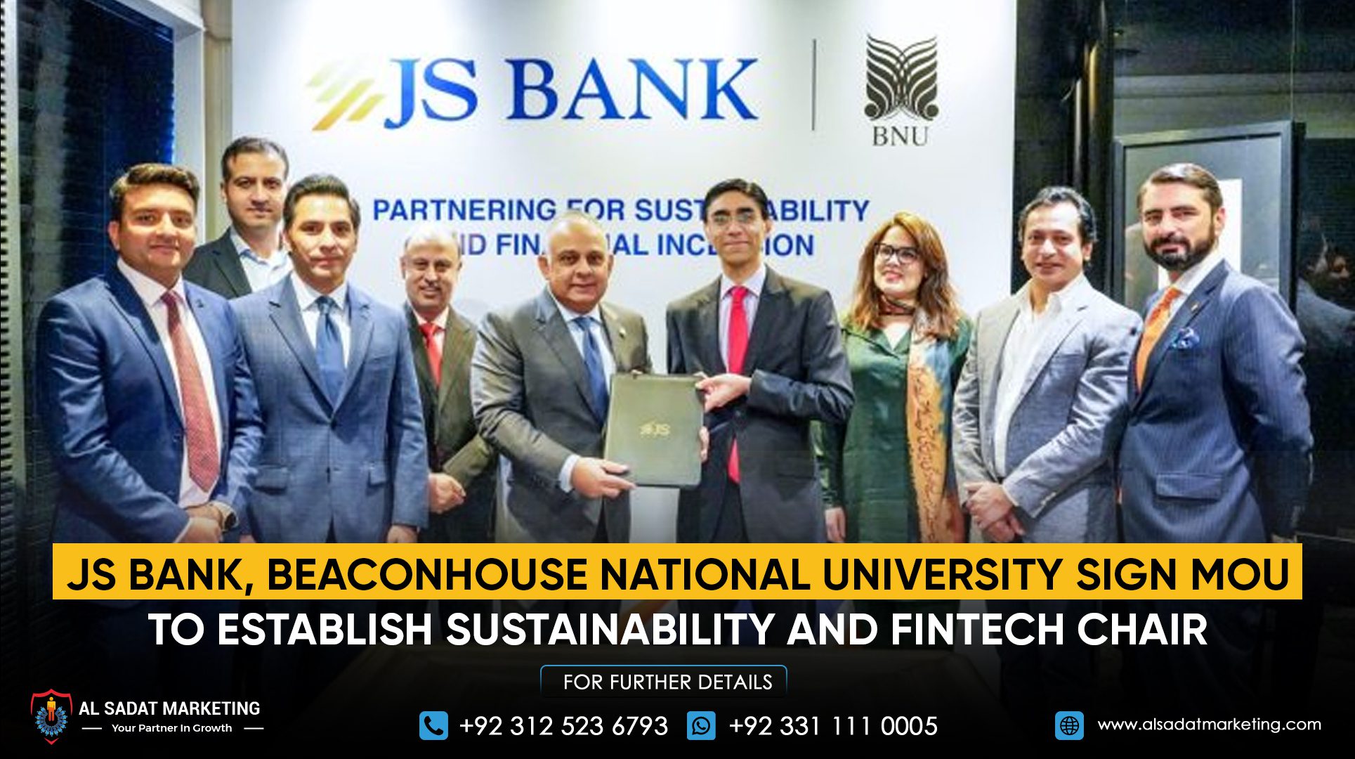 JS Bank, Beaconhouse National University Sign MoU to Establish Sustainability and Fintech Chair