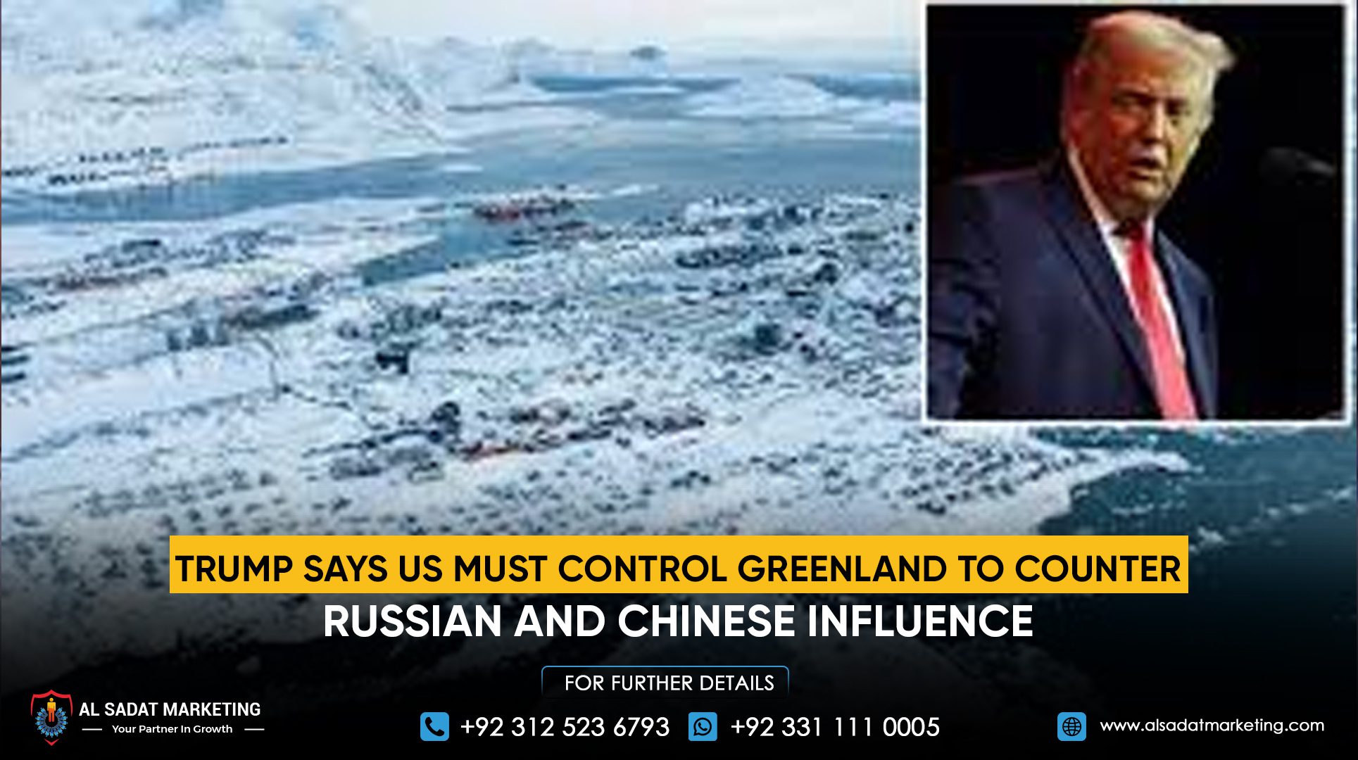 Trump Says US Must Control Greenland to Counter Russian and Chinese Influence