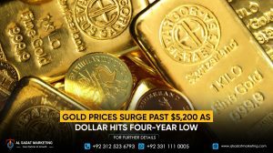 Gold Prices Surge Past $5,200 as Dollar Hits Four-Year Low