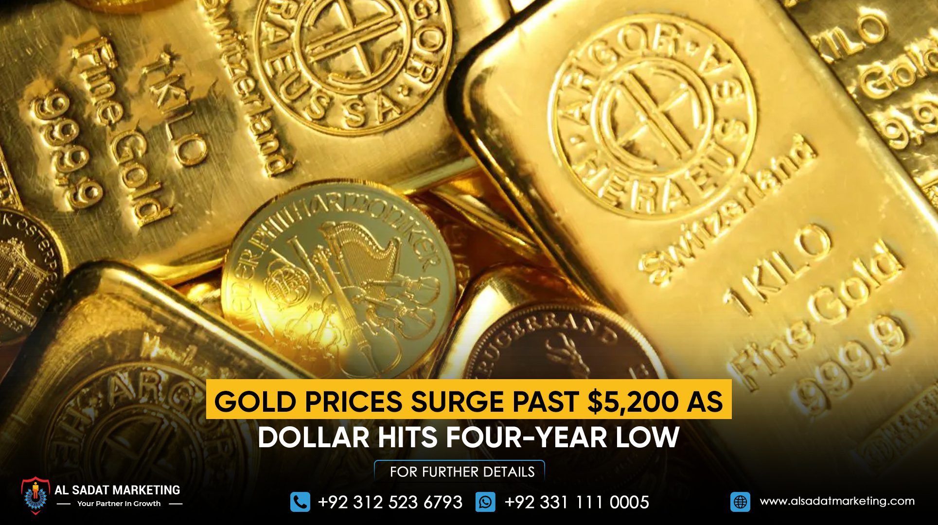 Gold Prices Surge Past $5,200 as Dollar Hits Four-Year Low