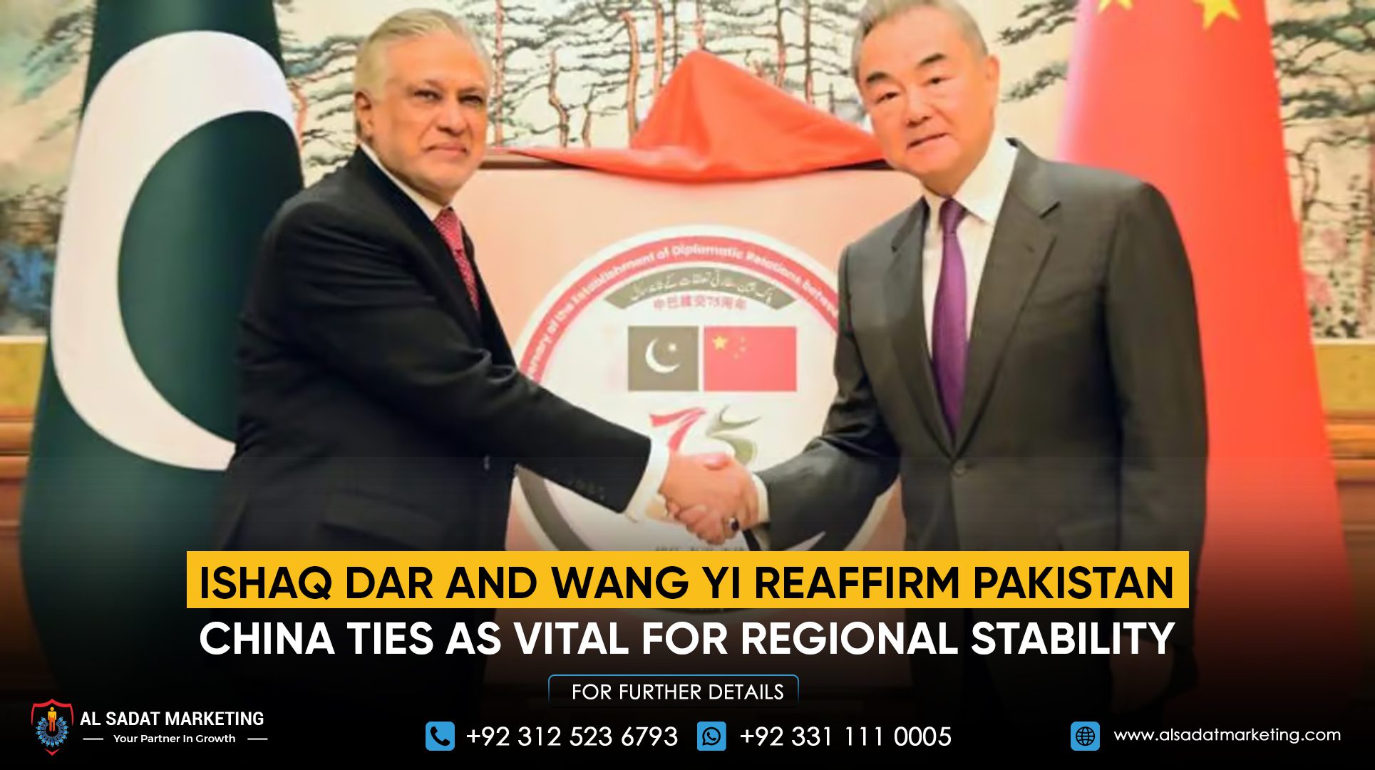 shaq Dar and Wang Yi Reaffirm Pakistan–China Ties as Vital for Regional Stability