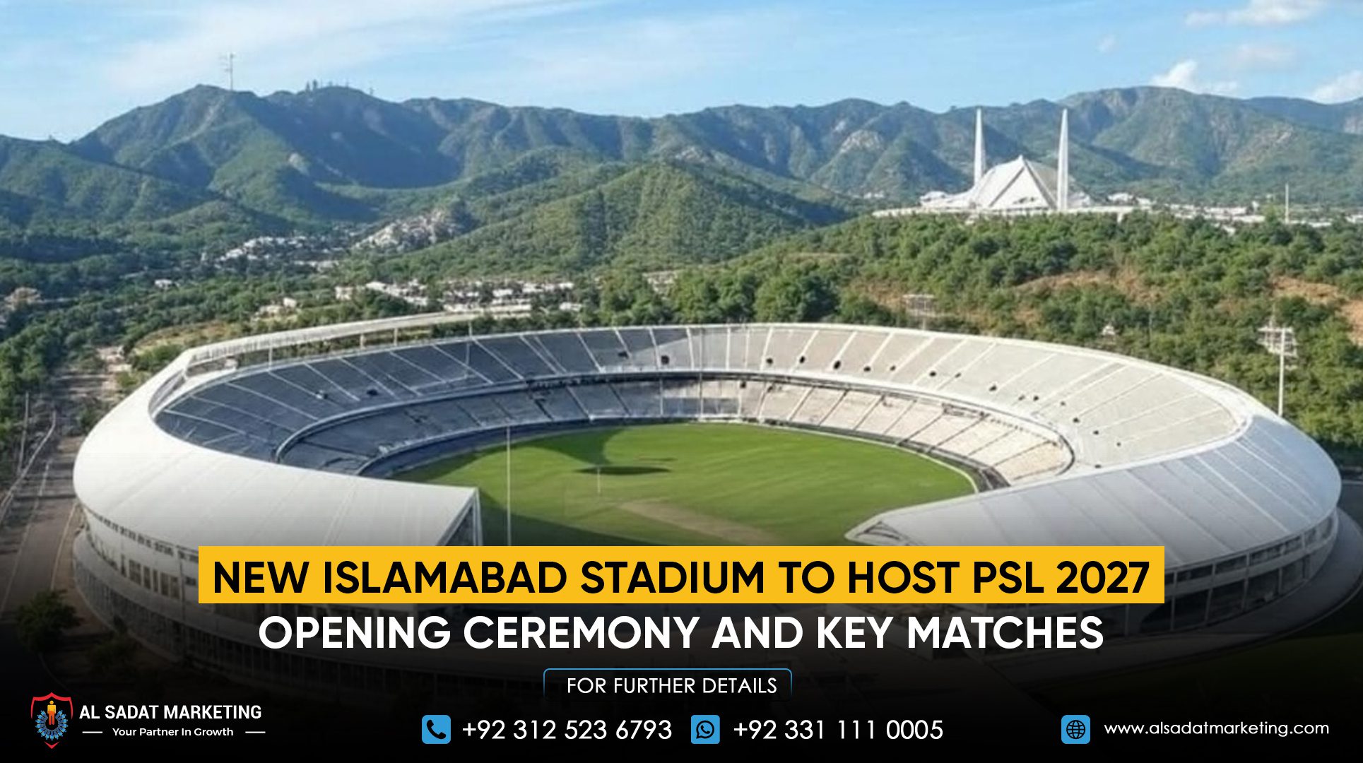 New Islamabad Stadium to Host PSL 2027 Opening Ceremony and Key Matches