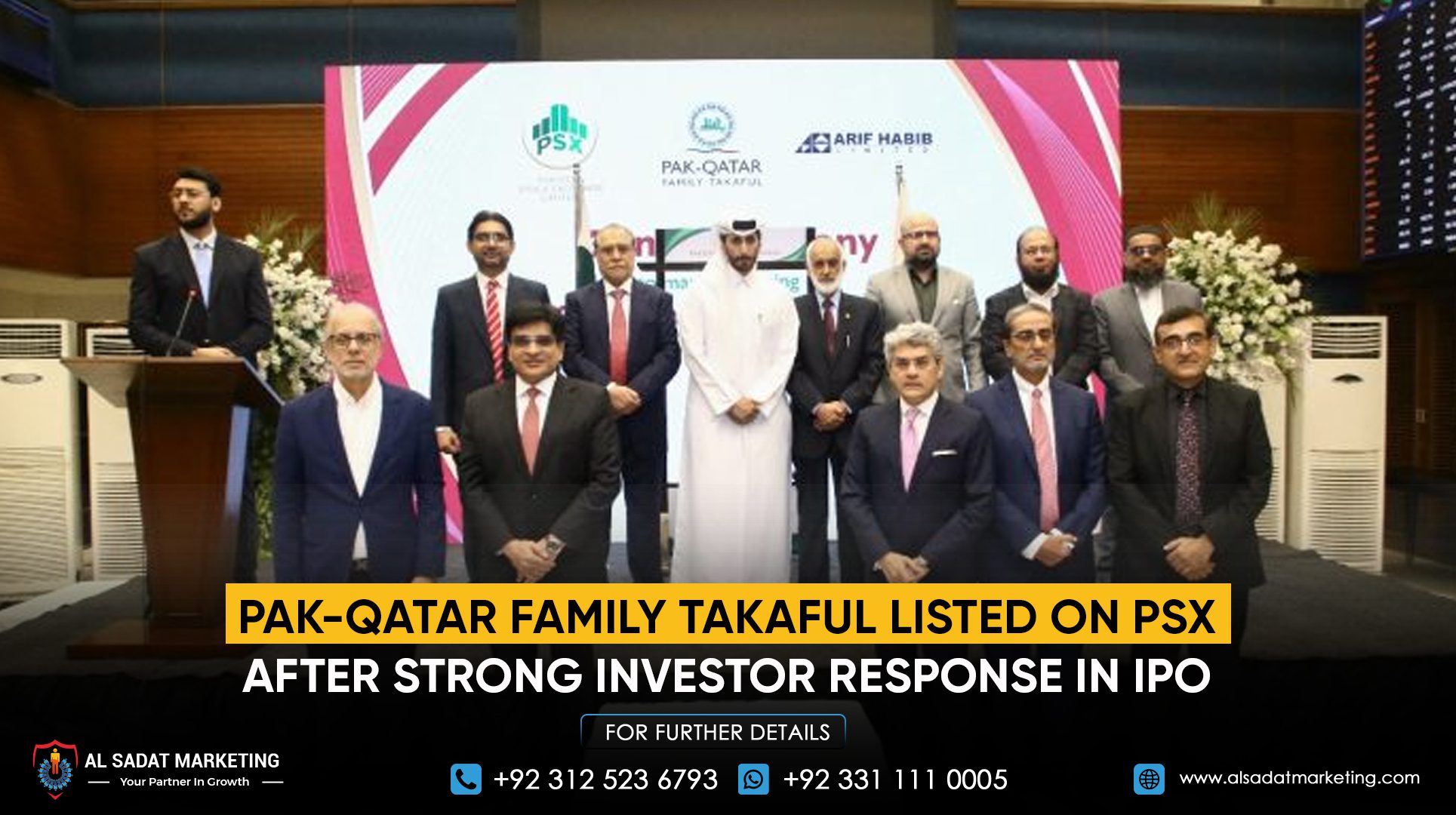 Pak-Qatar Family Takaful Listed on PSX After Strong Investor Response in IPO