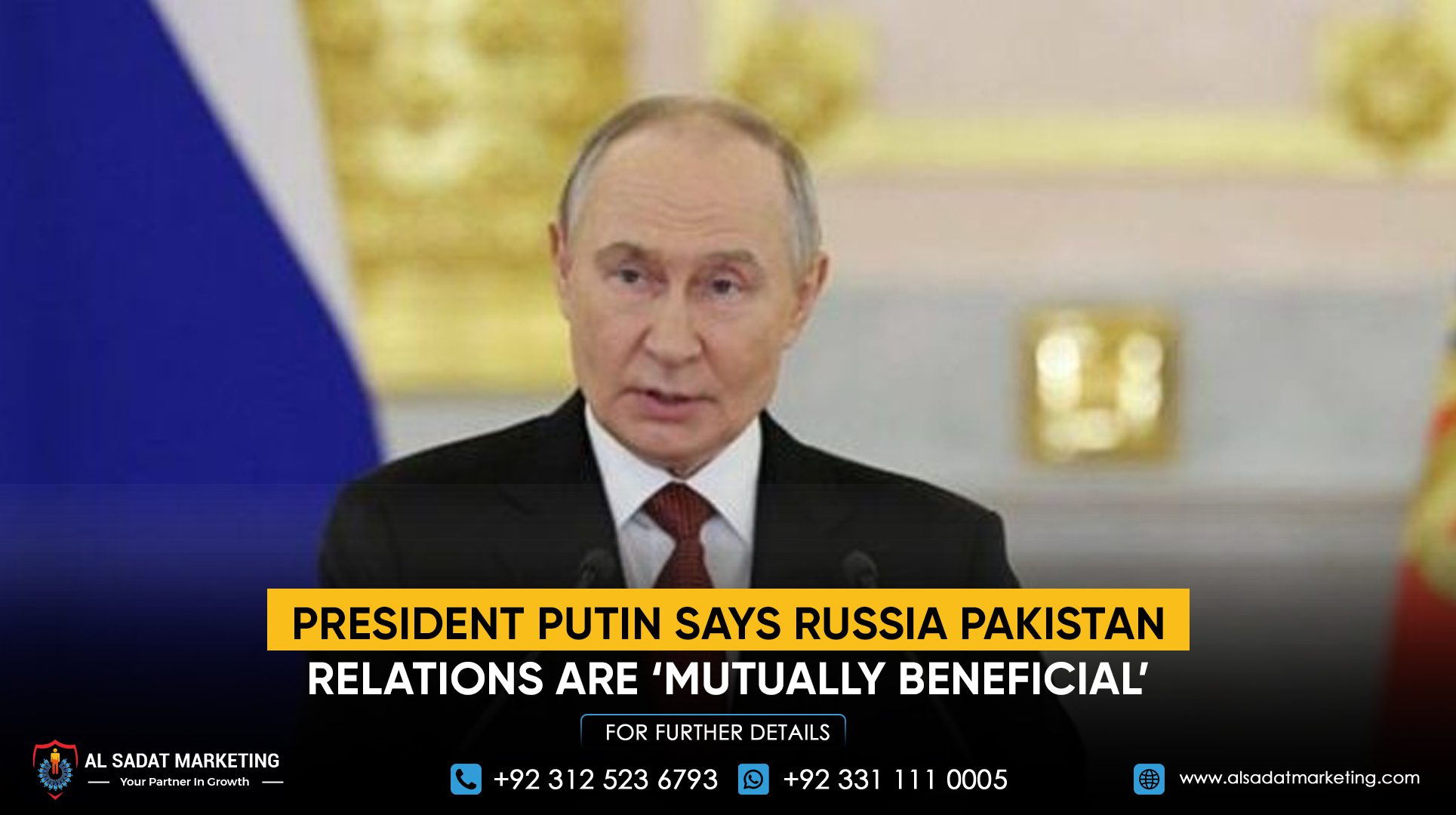 President Putin Says Russia-Pakistan Relations Are ‘Mutually Beneficial’