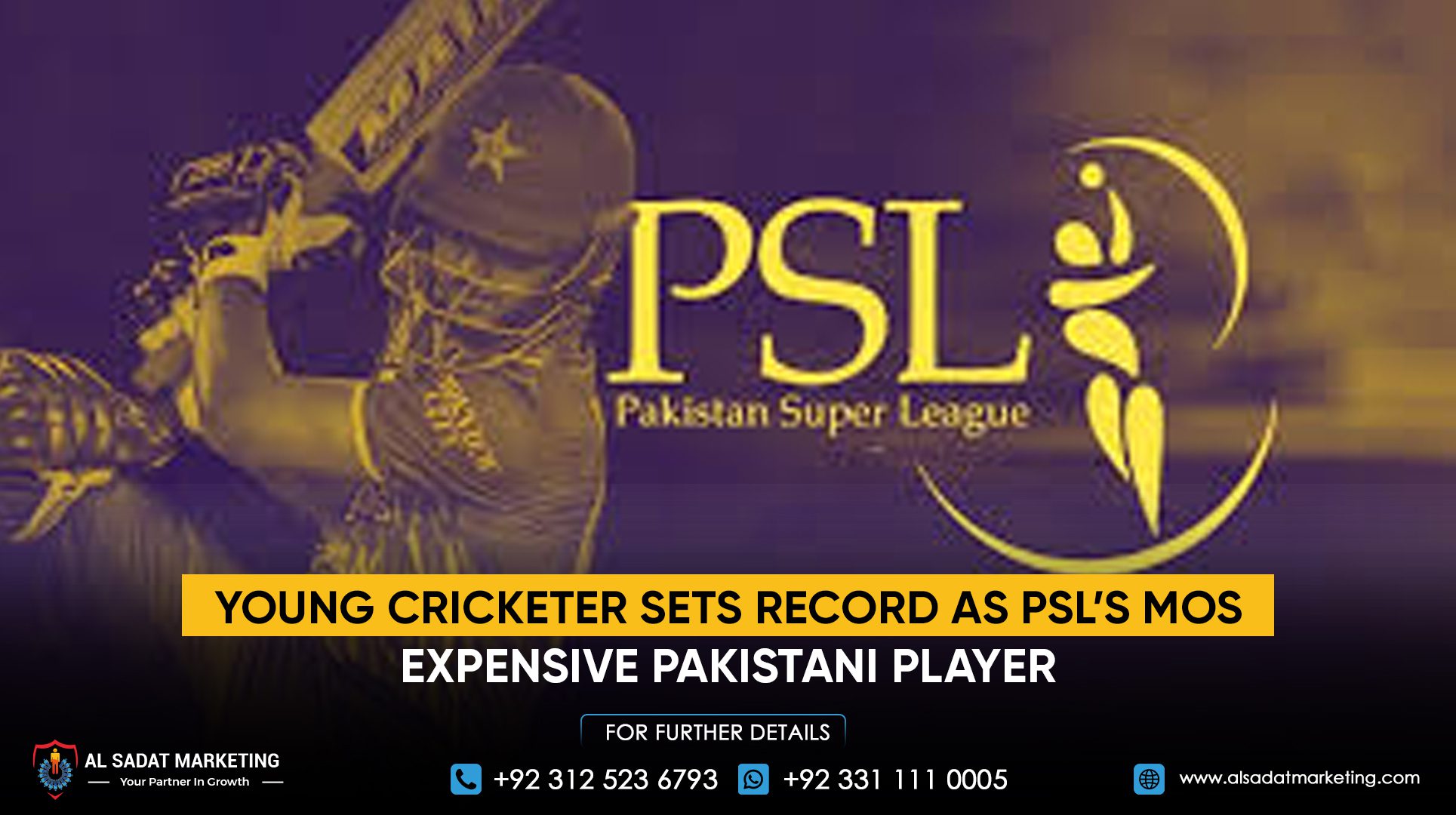 Young Cricketer Sets Record as PSL’s Most Expensive Pakistani Player