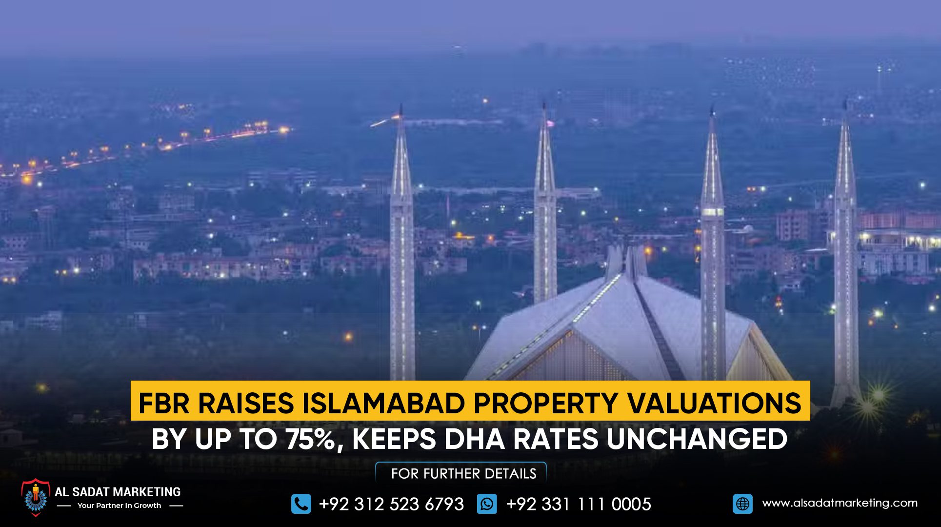 FBR Raises Islamabad Property Valuations by Up to 75%, Keeps DHA Rates Unchanged