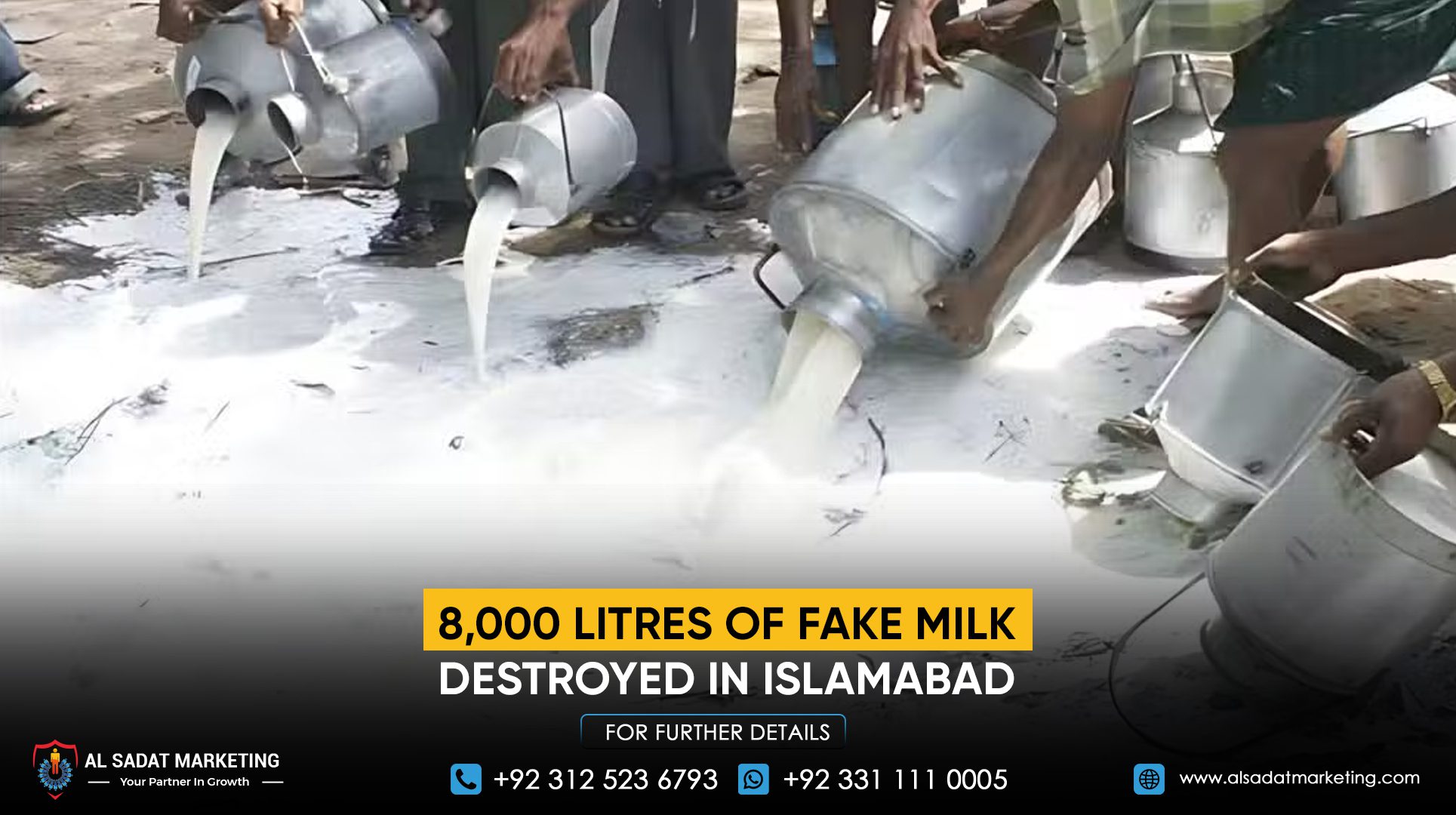 8,000 Litres of Fake Milk Destroyed in Islamabad