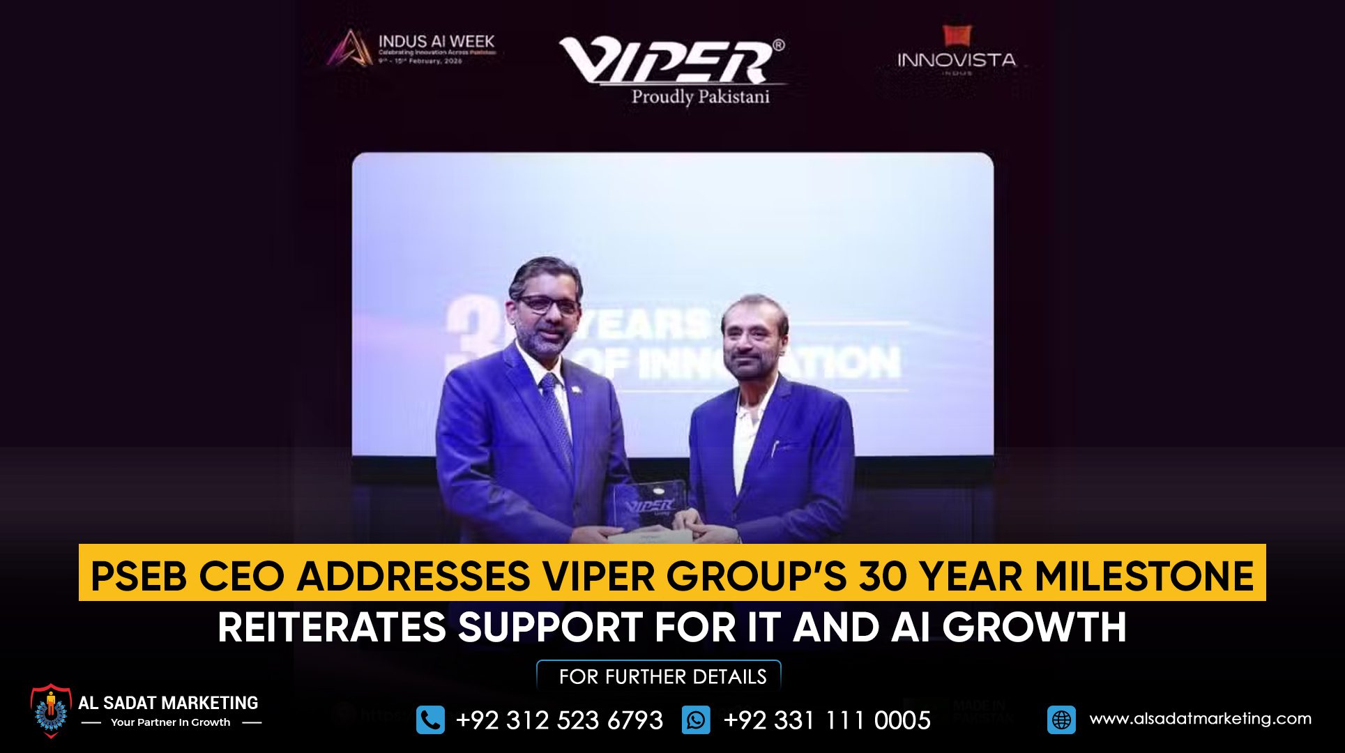 PSEB CEO Addresses Viper Group’s 30-Year Milestone, Reiterates Support for IT and AI Growth