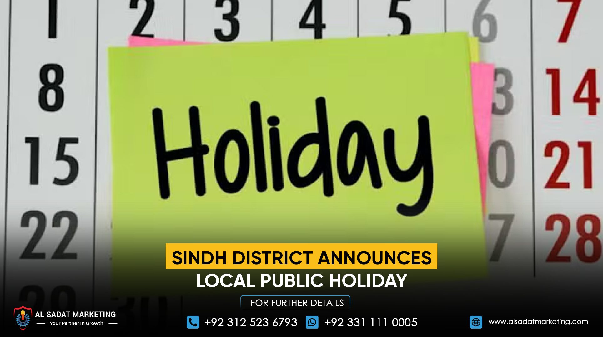 Sindh District Announces Local Public Holiday