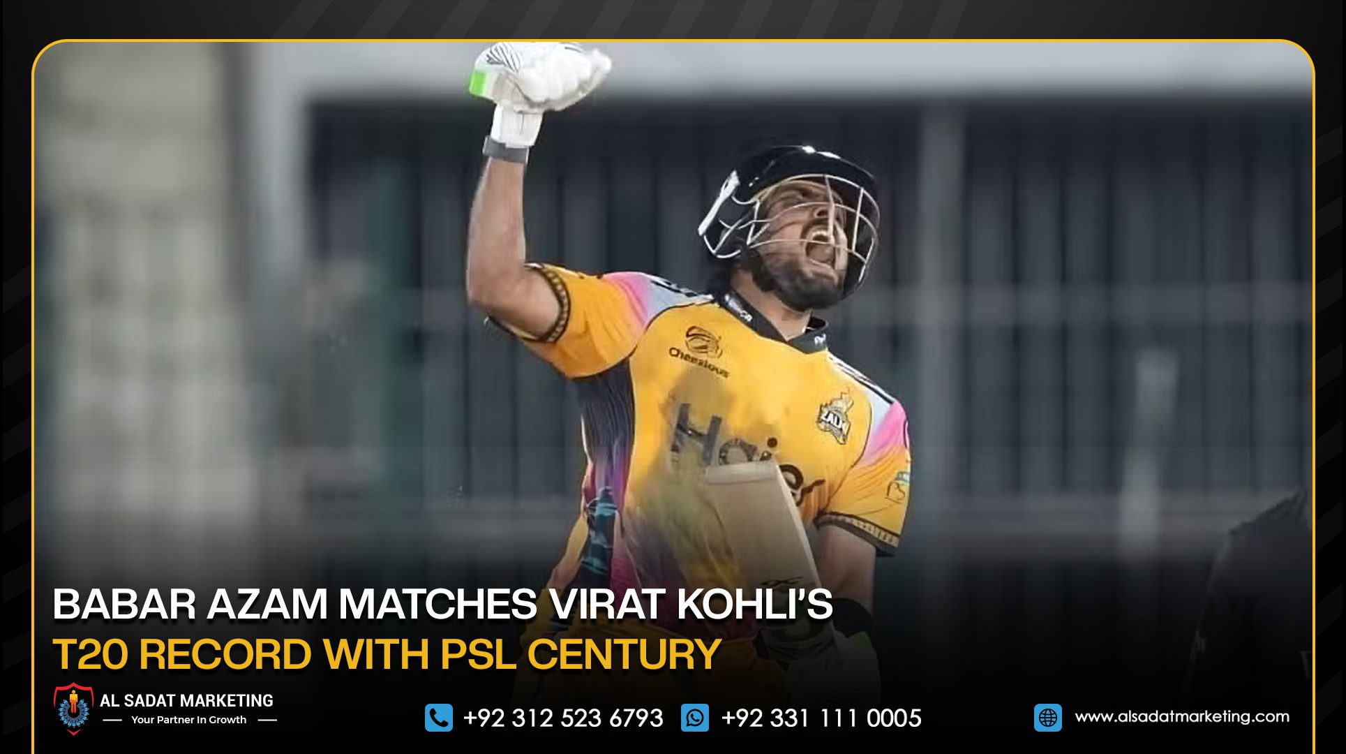 Babar Azam Matches Virat Kohli’s T20 Record With PSL Century