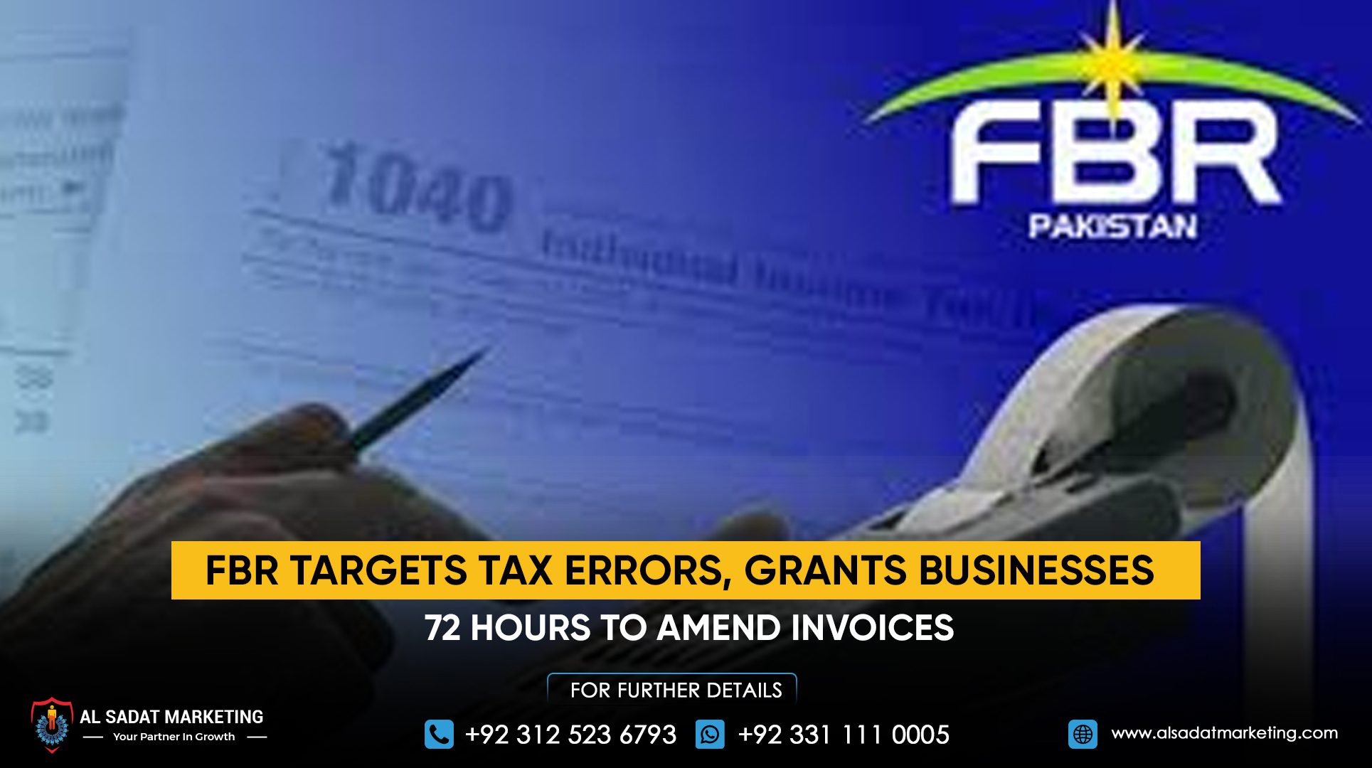 FBR Targets Tax Errors, Grants Businesses 72 Hours to Amend Invoices