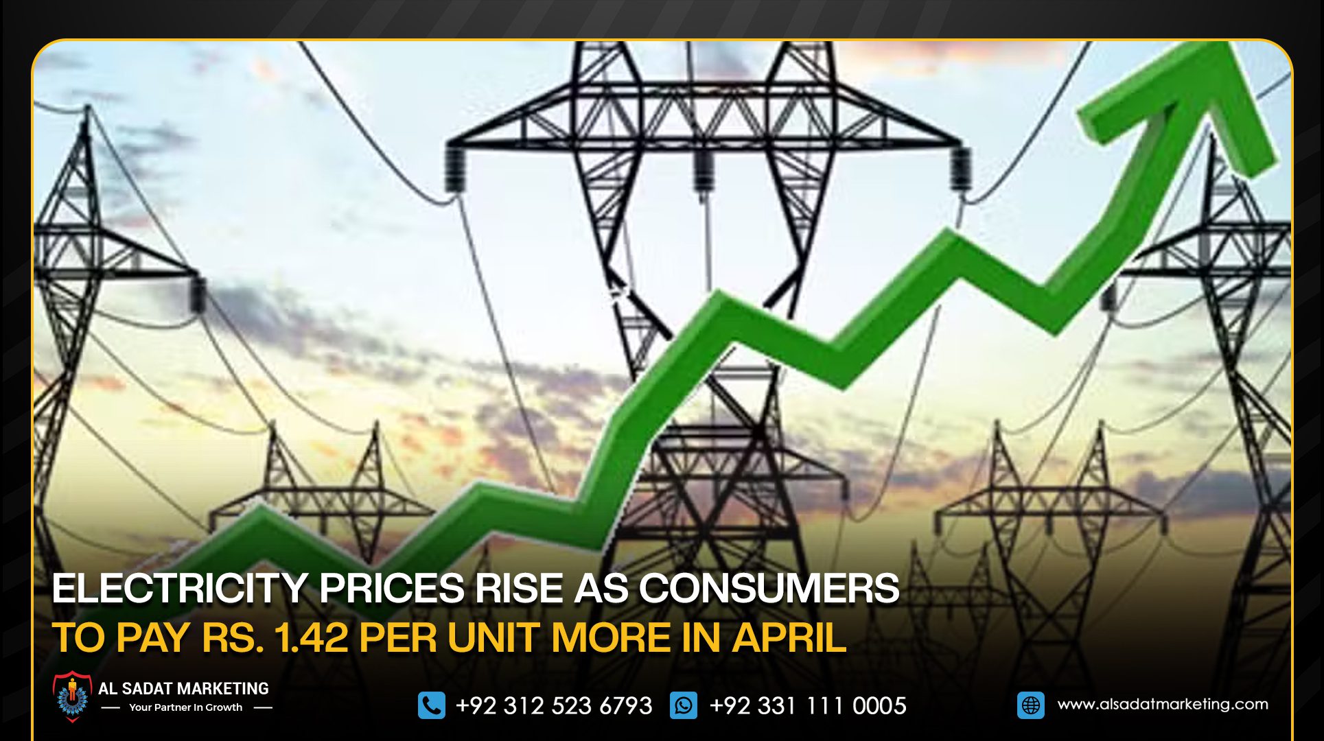 Electricity Prices Rise as Consumers to Pay Rs. 1.42 Per Unit More in April