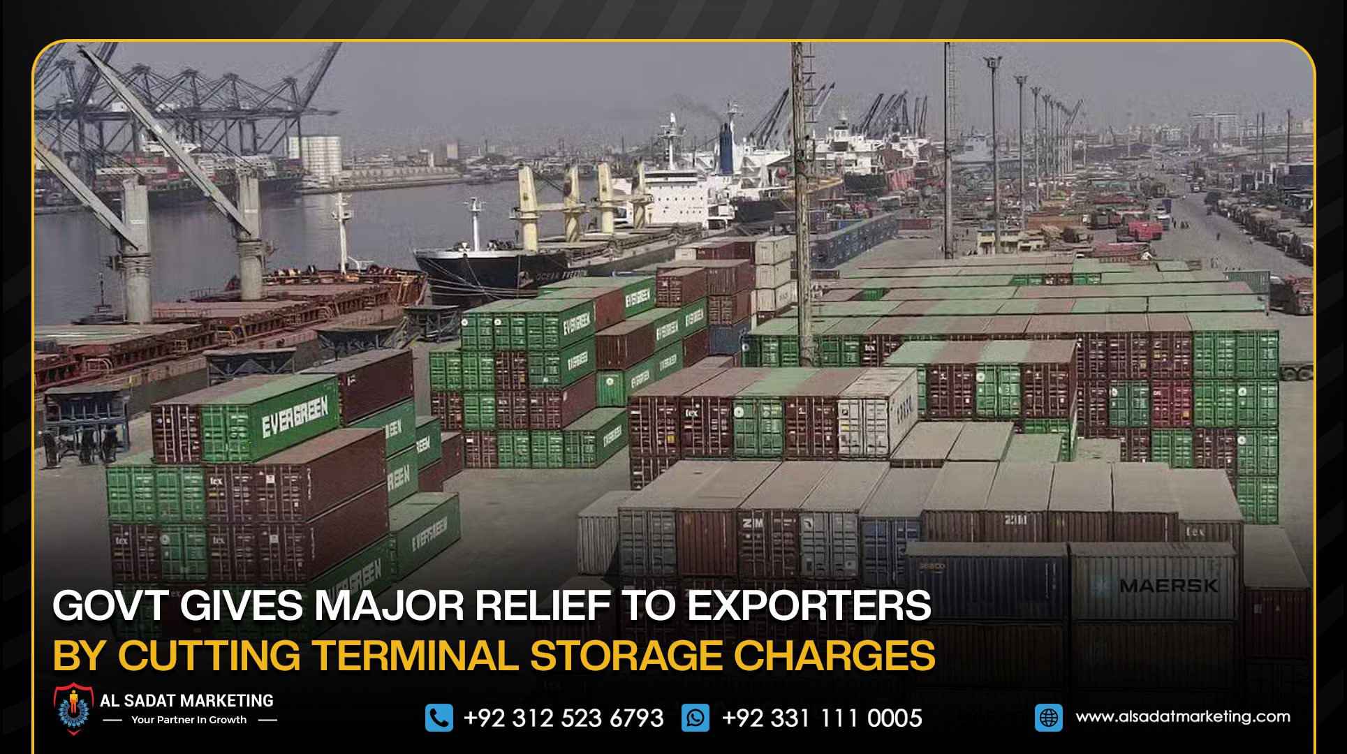 Govt Gives Major Relief to Exporters by Cutting Terminal Storage Charges