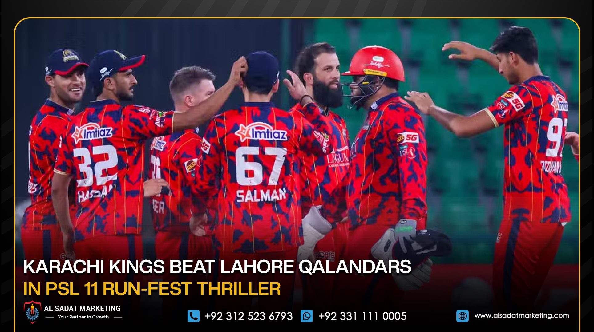 Karachi Kings Beat Lahore Qalandars in PSL 11 Run-Fest Thriller
