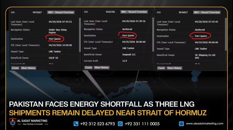 Pakistan Faces Energy Shortfall as Three LNG, Shipments Remain Delayed Near Strait of Hormuz