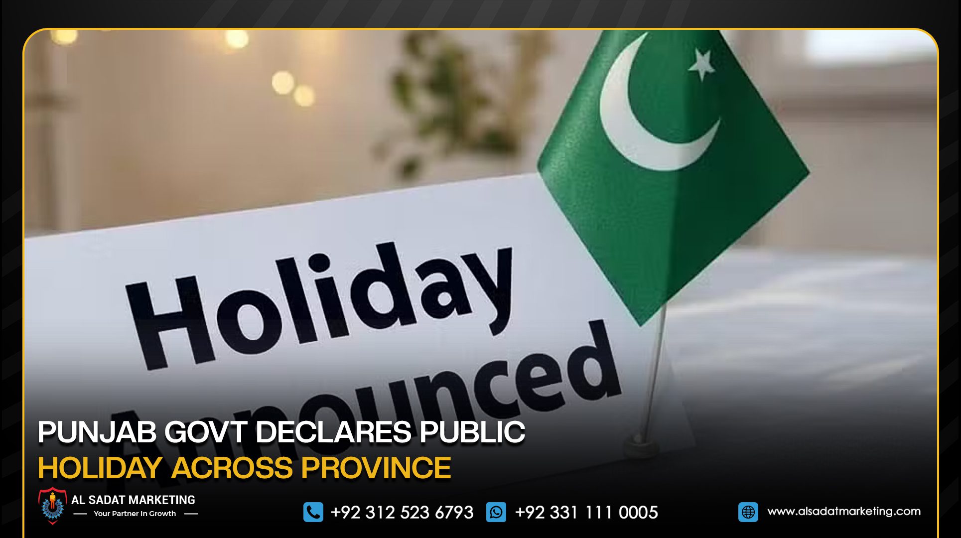 Punjab Govt Declares Public Holiday Across Province